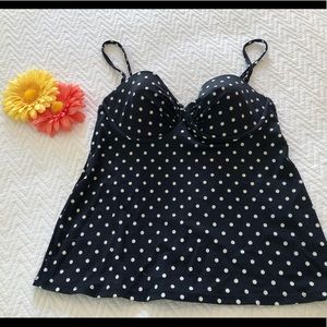 J Crew Navy Polka Dot Tankini